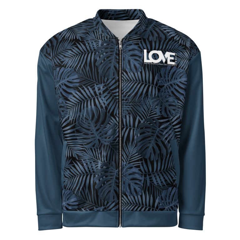 LOVE Palm Print Track Jacket — Brushed Fleece Lining, Statement Back, Built to Give Back