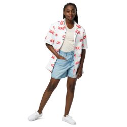 LOVE All-Over Button Shirt — Breezy Summer Statement, Built to Give Back