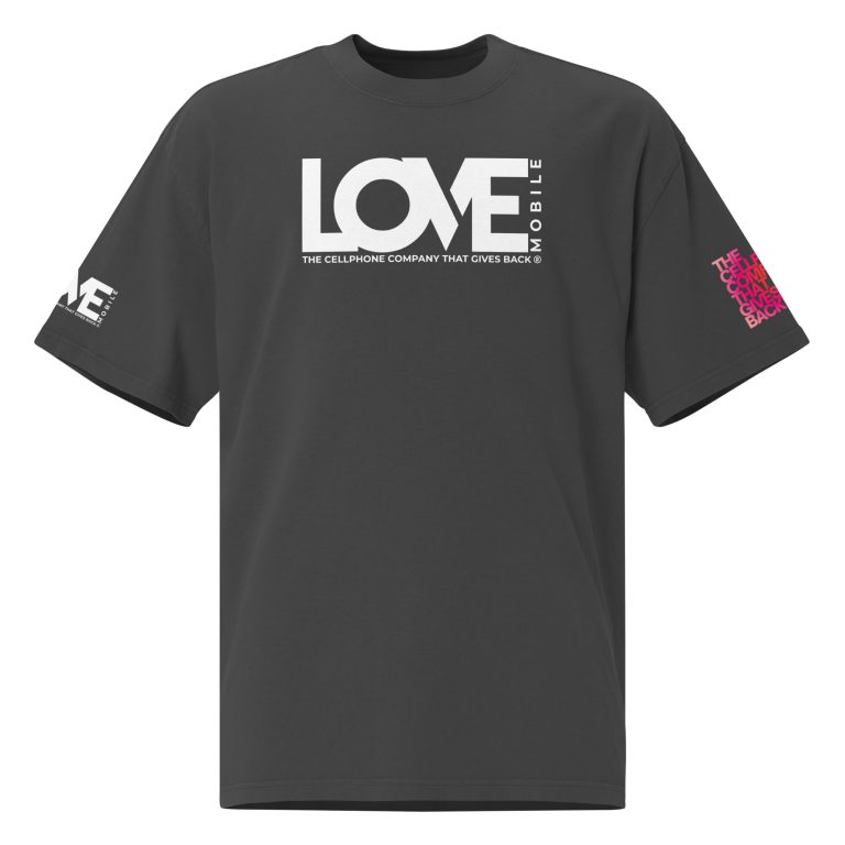 LOVE Oversized Faded Tee — Garment-Dyed Vintage Streetwear, Built to Give Back