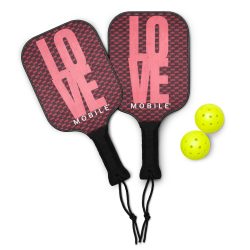 LOVE Pickleball Paddle Set — 2 Wood Paddles, Balls, and Carry Bag, Built to Give Back
